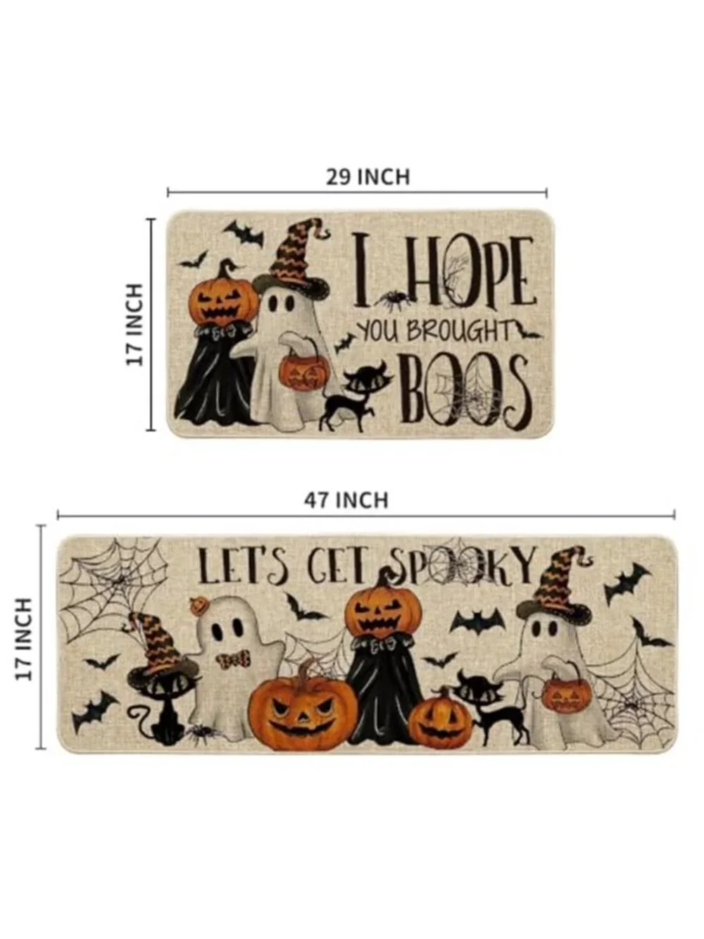 Mode Spider Web Halloween Kitchen Mats Set of 2-17x29+17x47